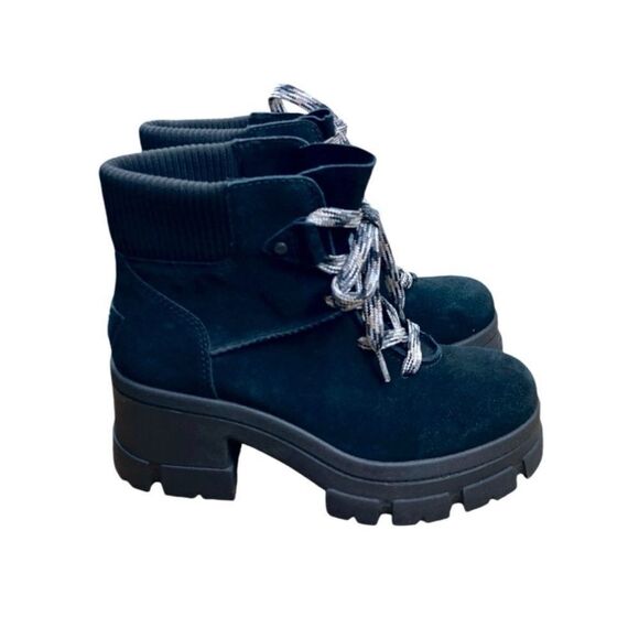 UGG Brooklyn hiker lace up suede black boots - Picture 3 of 6